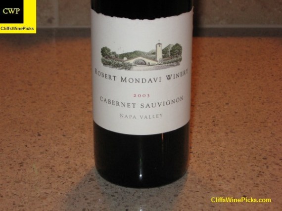 2003 Robert Mondavi Winery Cabernet Sauvignon Napa Valley