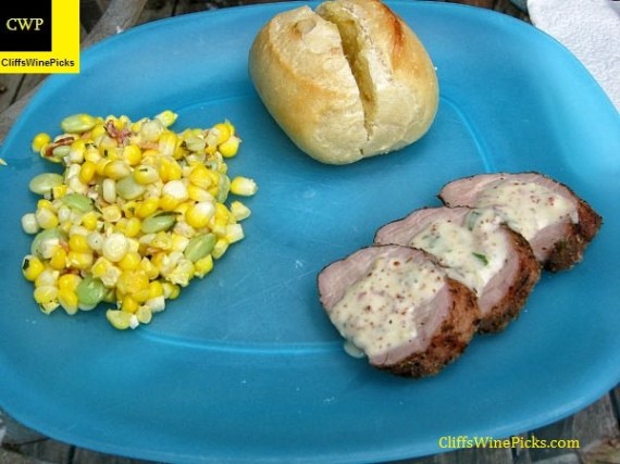 Pork Tenderloin and Corn-Lima Bean salad