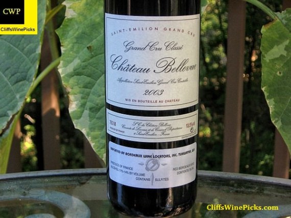 2003 Chateau Bellevue St Emilion Grand Cru