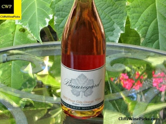 2012 Beauregard Vineyards Pinot Gris Orange Wine Regan Vineyards
