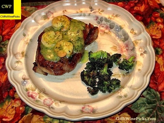 Surf&Turf  Strip Steak with garlic shrimp