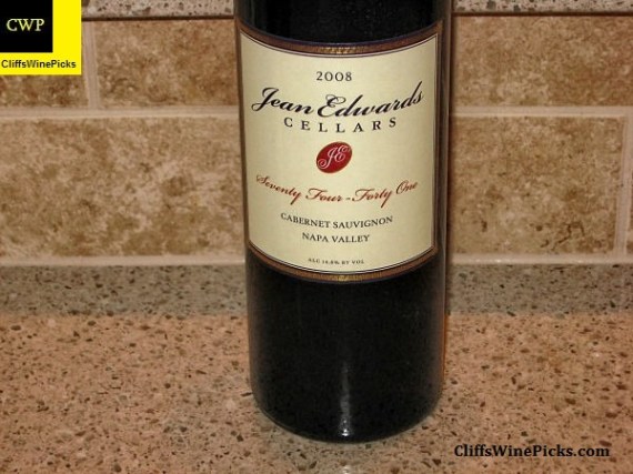 2008 Jean Edwards Cellars Cabernet Sauvignon Seventy Four - Forty One Napa Valley