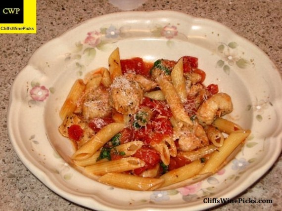 Penne and Chicken Tenderloins with Spiced Tomato Sauce