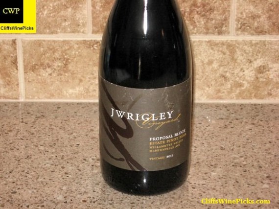2012 J Wrigley Pinot Noir Proposal Block Estate