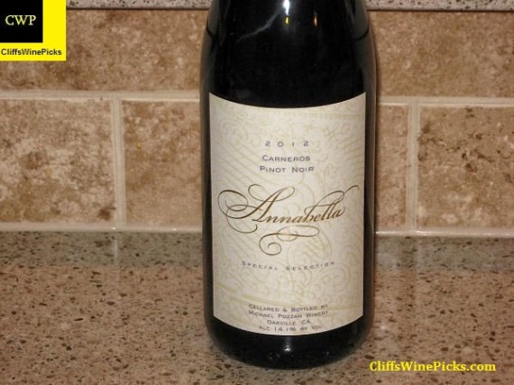 2012 Michael Pozzan Winery Pinot Noir Annabella Special Selection Carneros