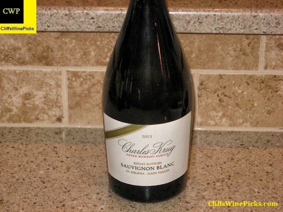 2013 Charles Krug Winery (Peter Mondavi Family) Sauvignon Blanc Limited Release Charles Krug Vineyard Estate