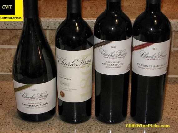 Charles Krug Winery tasting line up
