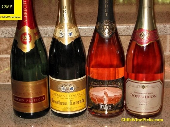 Cremant d'Alsace Sparkling Wines line up