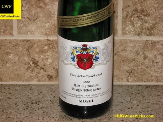 1992 Theo Schmitz-Schwaab Ürziger Würzgarten Riesling Auslese Fuder #8