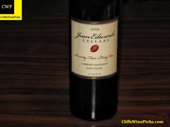 2008 Jean Edwards Cellars Cabernet Sauvignon Seventy Four - Forty One Napa Valley