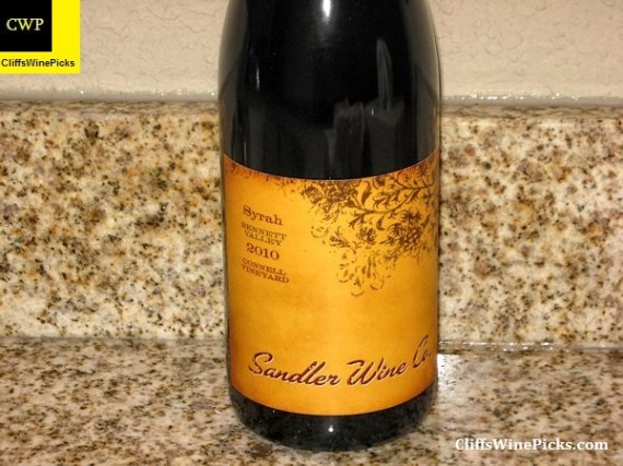 2010 Sandler Wine Company Syrah Connell Vineyard