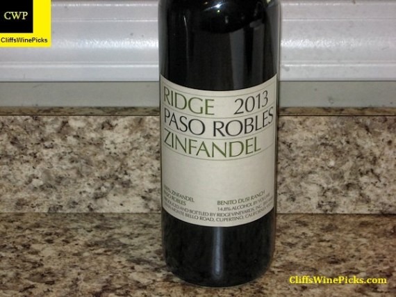 2013 Ridge Zinfandel Paso Robles